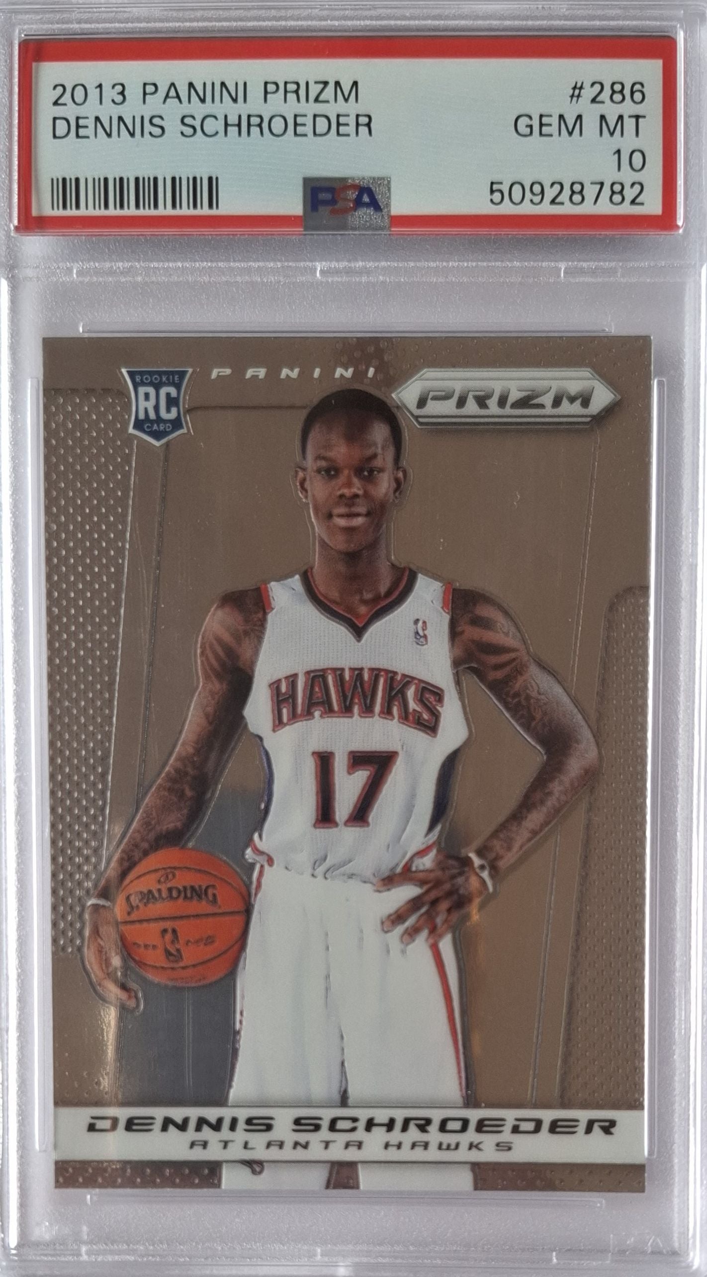2013-14 Panini Prizm Dennis Schröder Base RC Rookie Atlanta Hawks PSA 10