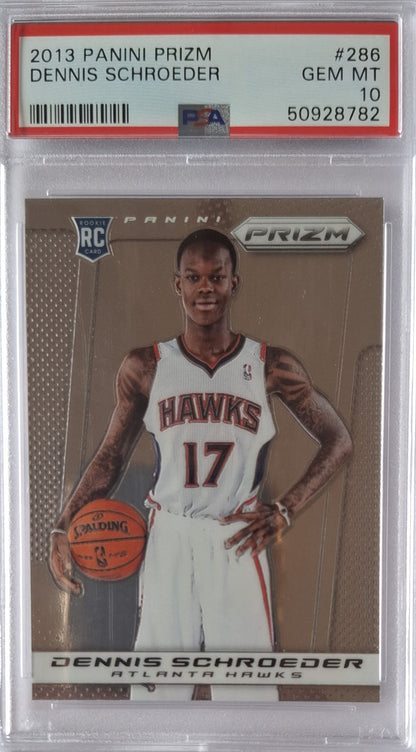 2013-14 Panini Prizm Dennis Schröder Base RC Rookie Atlanta Hawks PSA 10