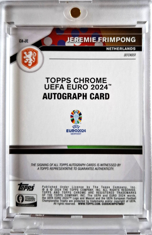 2024 Topps Chrome Uefa Euro Autograph Gold Refractor Jeremie Frimpong Auto 37/50 Niederlande