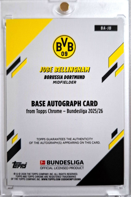 2025-26 Topps Chrome Sapphire Bundesliga Autograph Black Jobe Bellingham RC Rookie Auto 08/10 Borussia Dortmund