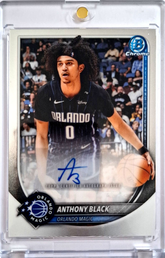 2025-26 Topps Bowman Chrome Autograph Anthony Black Auto SP Karte Orlando Magic.