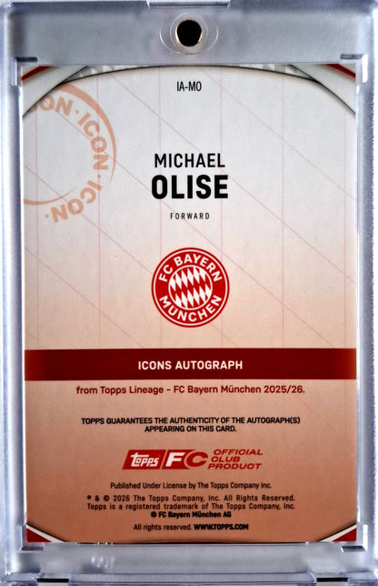 2025-26 Topps Lineage FC Bayern München Michael Olise Auto 31/34 Icons Autograph