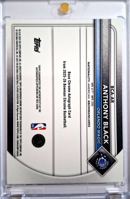 2025-26 Topps Bowman Chrome Autograph Anthony Black Auto SP Orlando Magic