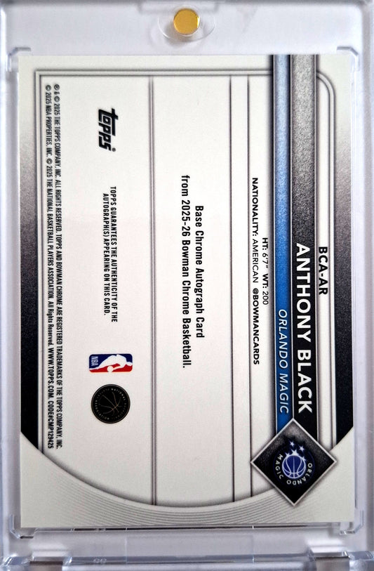 2025-26 Topps Bowman Chrome Autograph Anthony Black Auto SP Orlando Magic