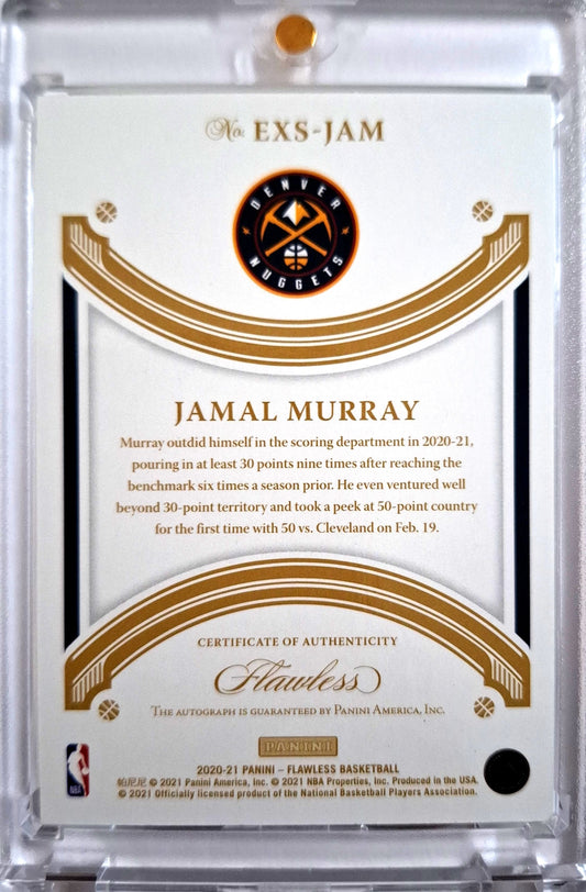 2020-21 Panini Flawless Exellence Autograph Gold Jamal Murray Auto 09/10 Denver Nuggets
