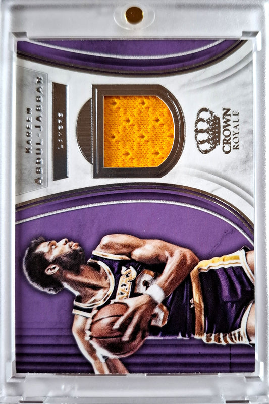 2018-19 Panini Crown Royale Kareem Abdul-Jabbar Jersey Game Worn Los Angeles Lakers