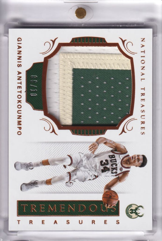 2017-18 Panini National Treasures Tremendous Patch Game Worn Giannis Antetokounmpo /10