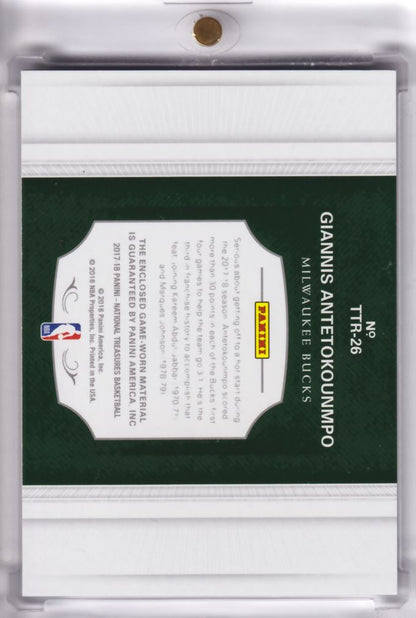 2017-18 Panini National Treasures Tremendous Patch Game Worn Giannis Antetokounmpo /10