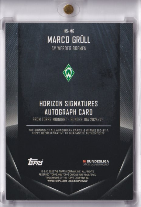 2024-25 TOPPS Midnight Bundesliga Marco Grüll RC Rookie Auto /99