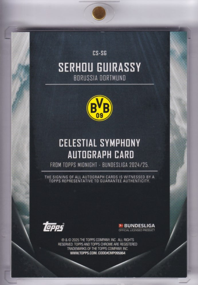 2024-25 TOPPS Midnight Bundesliga Serhou Guirassy Auto /25 Borussia Dortmund