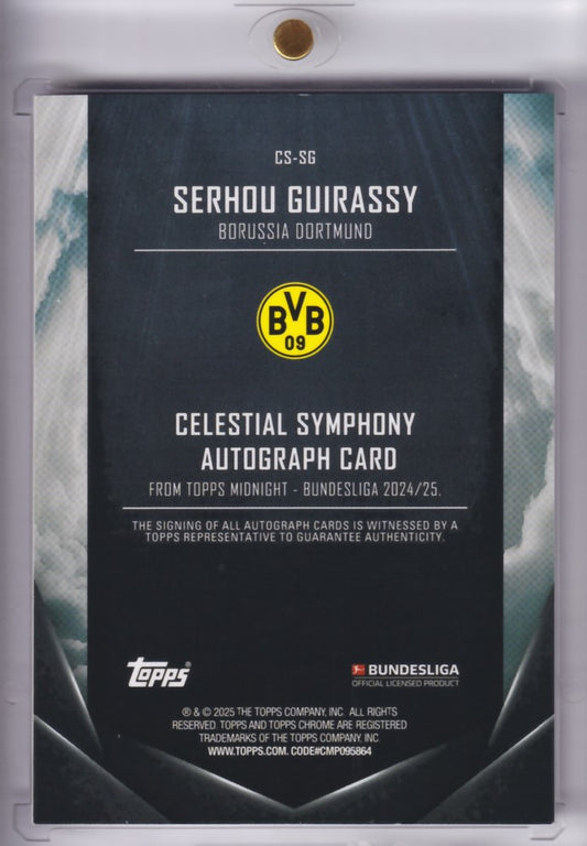 2024-25 TOPPS Midnight Bundesliga Serhou Guirassy Auto /25 Borussia Dortmund