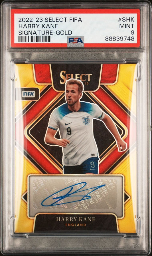 2022-23 Panini Select Fifa Auto Harry Kane 01/10 SSP PSA9