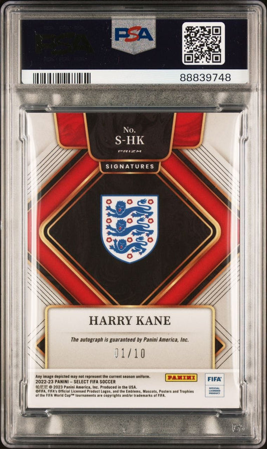 2022-23 Panini Select Fifa Autograph Auto Harry Kane 01/10 SSP PSA9