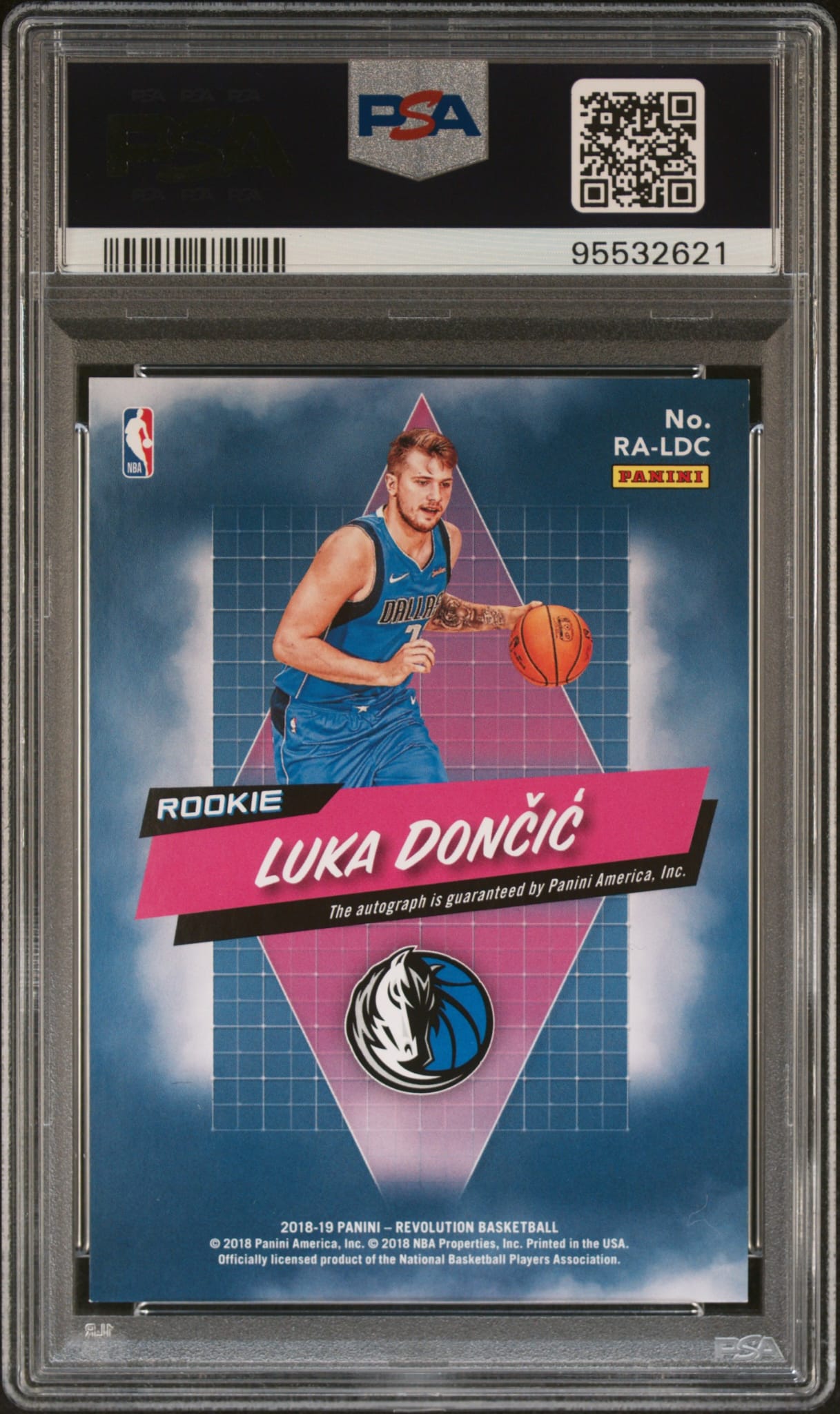 2018-19 Panini Revolution Rookie Autographs Luka Doncic RC Auto PSA 9 Dallas Mavericks