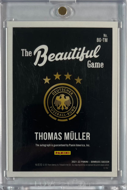 2021-22 Panini Donruss Soccer The Beautiful Game Auto Gold Thomas Müller 05/10 DFB Deutschland