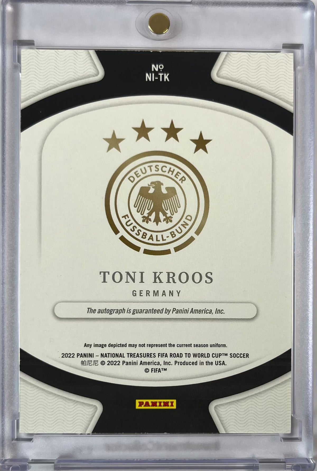 2021-22 Panini National Treasures FIFA Road to World Cup On Card Auto Toni Kroos 13/49 DFB Deutschland