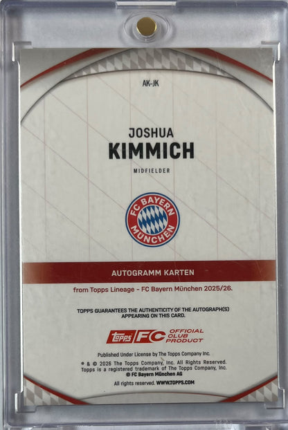2025-26 Topps Lineage FC Bayern München Black Joshua Kimmich Auto 03/10
