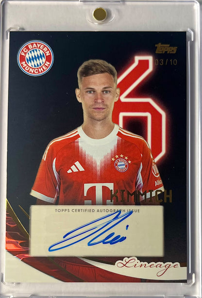 2025-26 Topps Lineage FC Bayern München Black Joshua Kimmich Auto Karte 03/10.