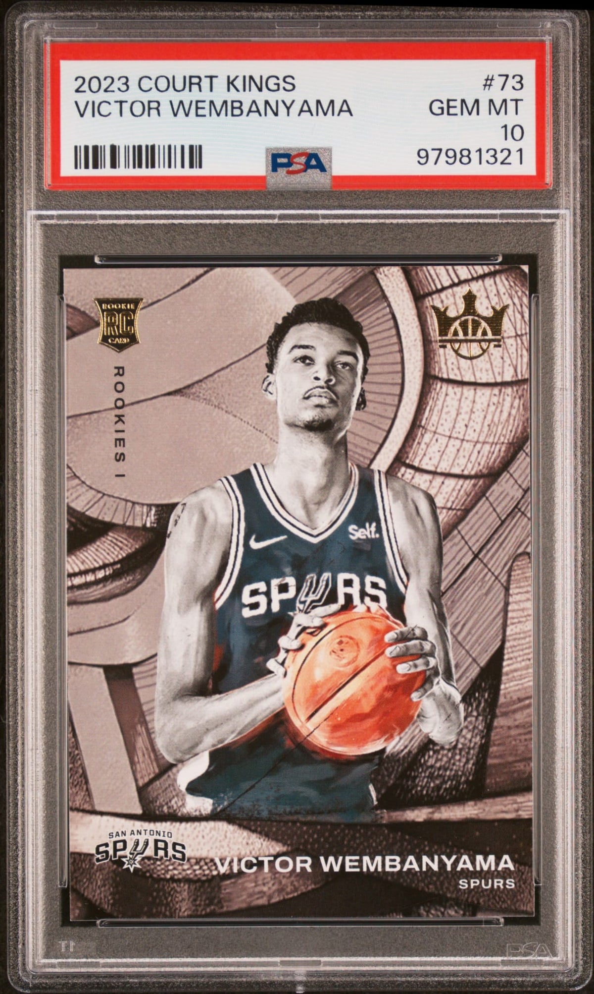 2023-24 Panini Court Kings Rookies Level I Victor Wembanyama RC Karte PSA 10 Gem Mint San Antonio Spurs.