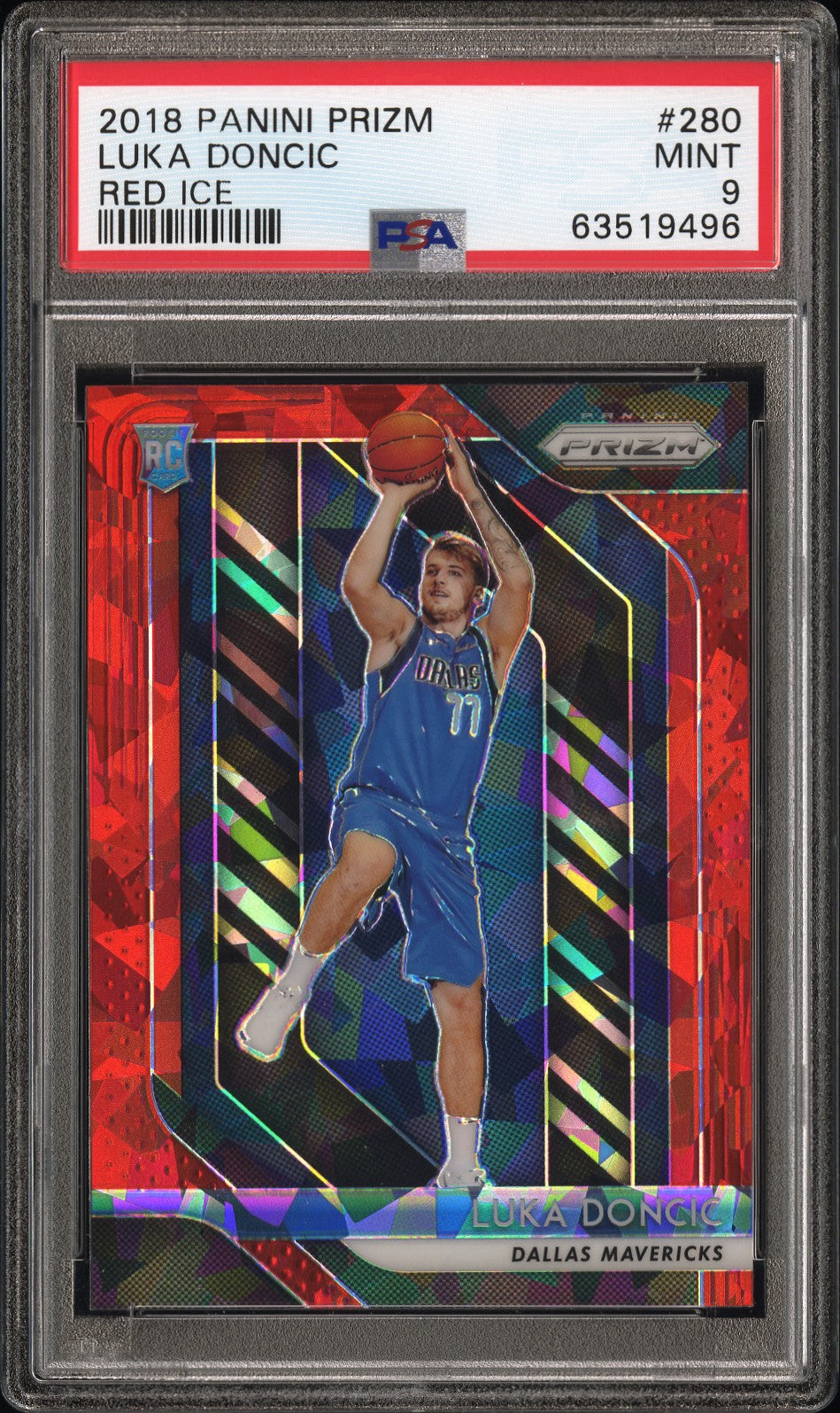 2018-19 Panini Prizm Red Ice Luka Doncic RC Rookie Karte PSA 9 Dallas Mavericks.
