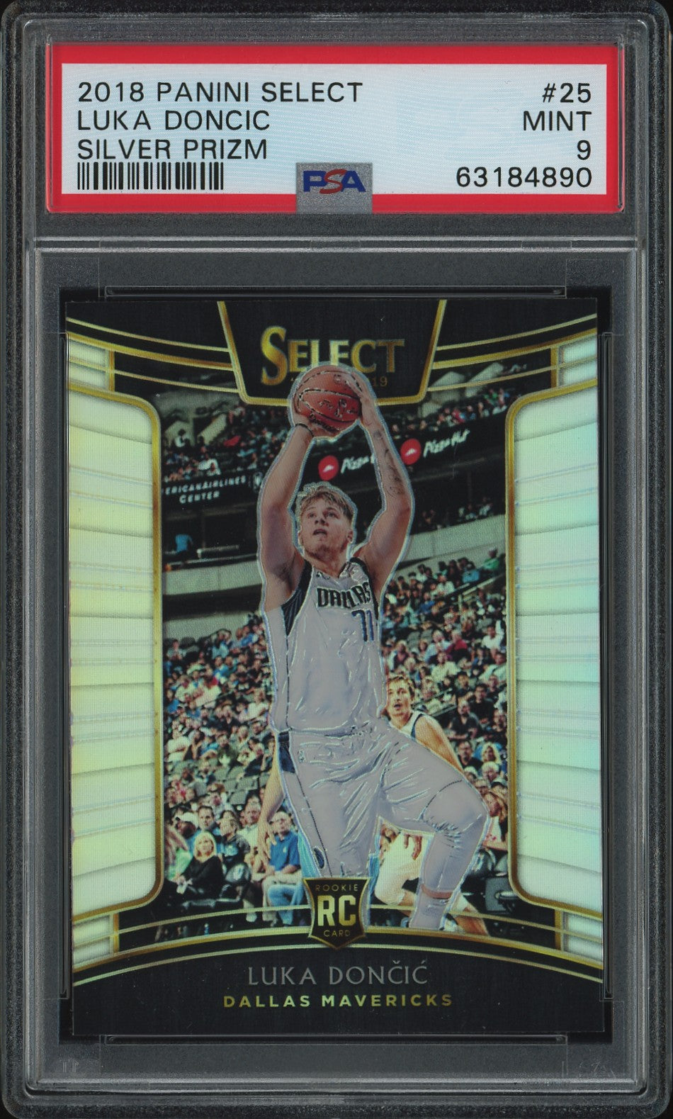 2018-19 Panini Select Concourse Silver Prizm Luka Doncic RC Rookie Karte PSA 9 Dallas Mavericks.