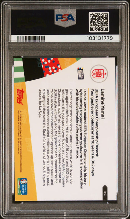2024 Topps Now Uefa Euro Lamine Yamal PSA 10 GEM Mint Spanien