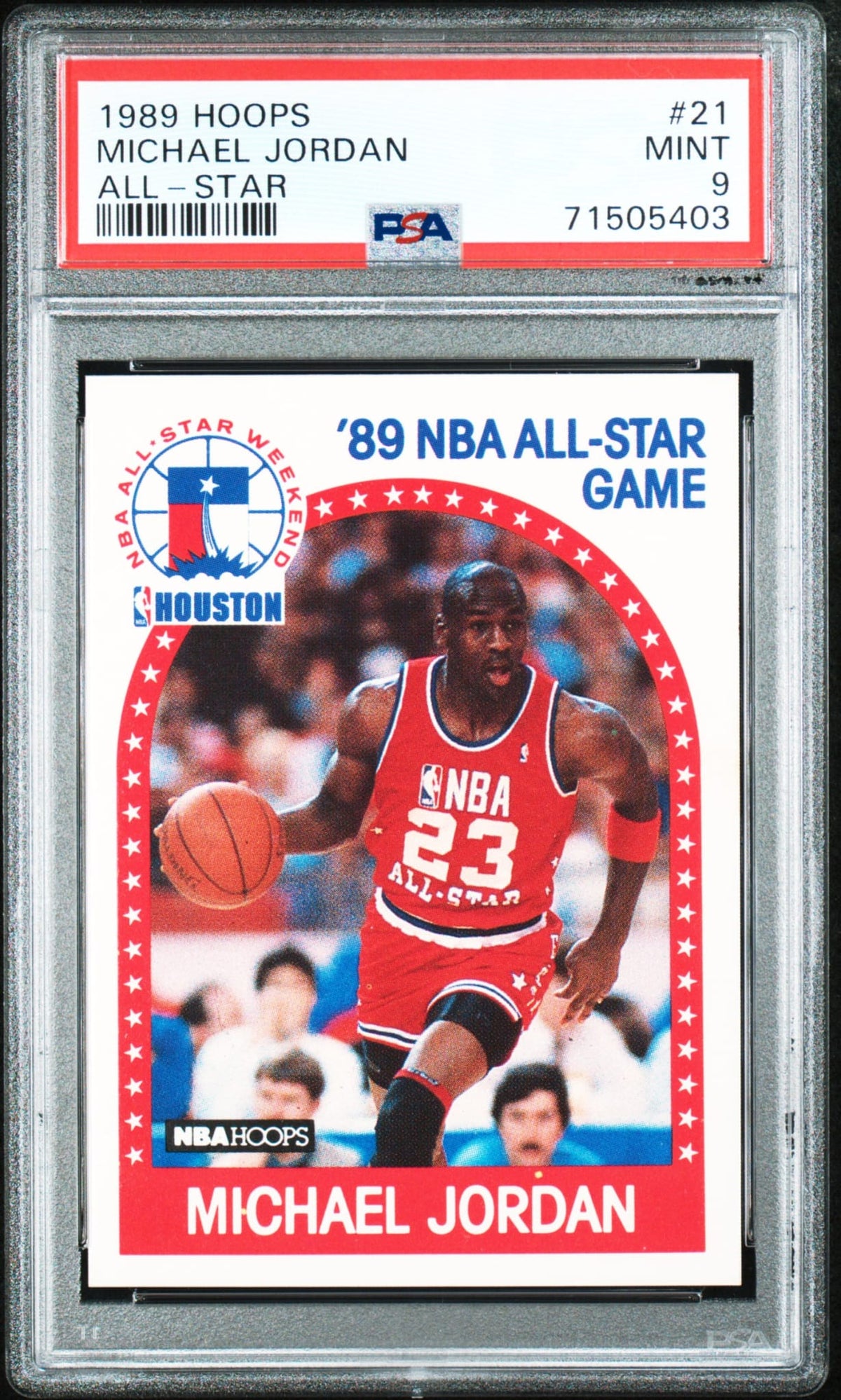 1989-90 Hoops NBA All-Star Game Michael Jordan PSA 9 Mint Chicago Bulls.