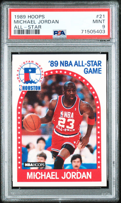 1989-90 Hoops NBA All-Star Game Michael Jordan PSA 9 Mint Chicago Bulls.