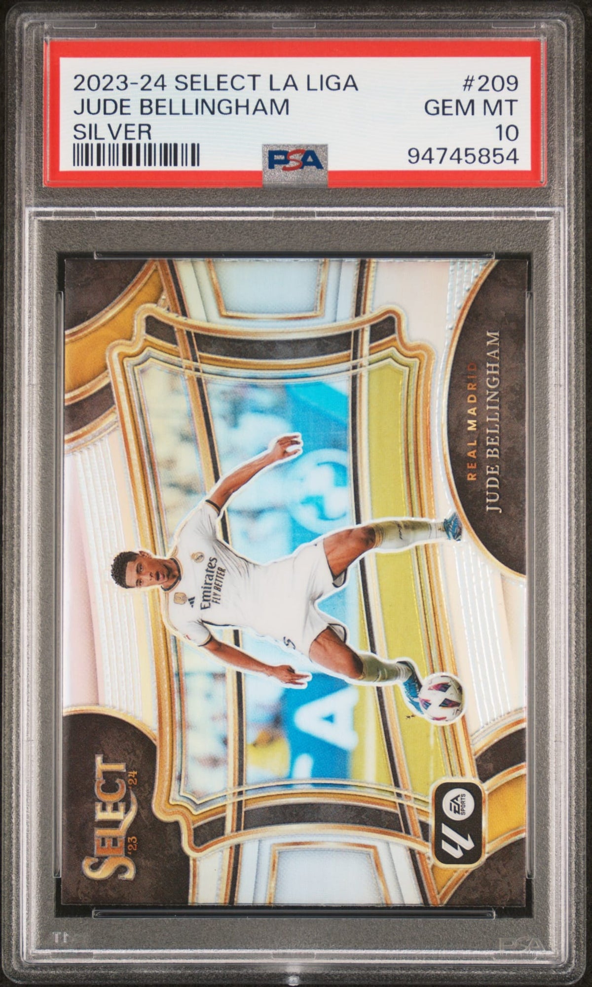 2023-24 Panini Select La Liga Silver Prizm Jude Bellingham PSA 10 Gem Mint Real Madrid POP 5.