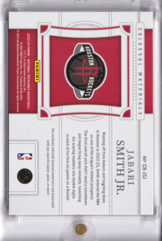 2022-23 Panini National Treasures Colossal Jersey Jabari Smith Jr. RC Rookie /99