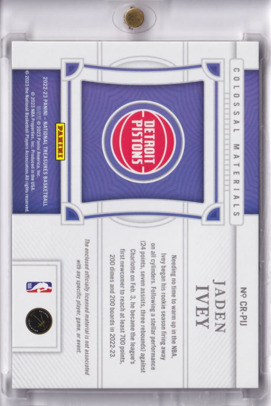 2022-23 NBA Panini National Treasures Colossal Jersey Game Jaden Ivey /99