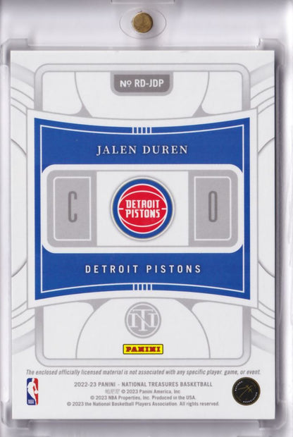 2022-23 NBA Panini National Treasures Rookie Dual Patch Jalen Duren /25