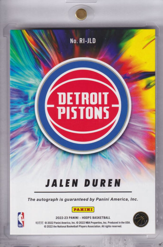 2022-23 Panini Hoops Rookie Ink Auto Autograph Jalen Duren RC
