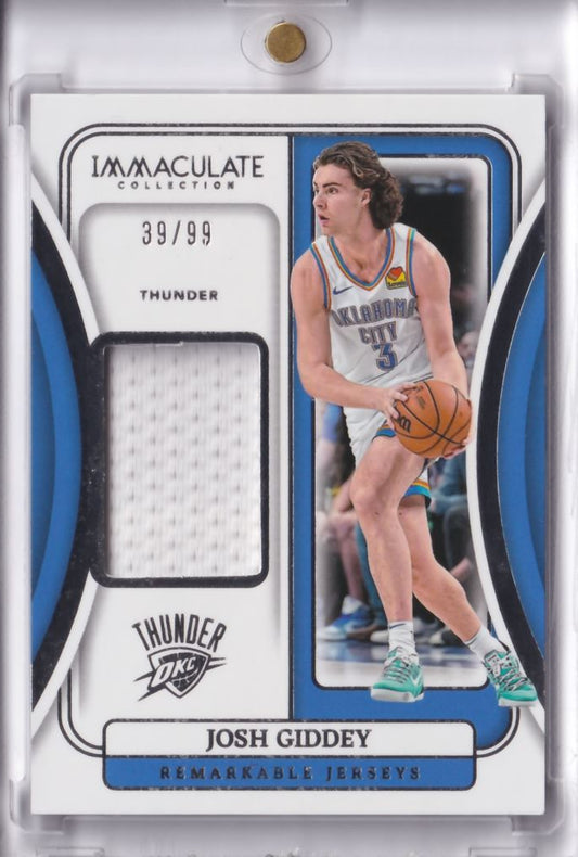 2023-24 Panini Immaculate Remarkable Jersey's Game-Worn Josh Giddey /99