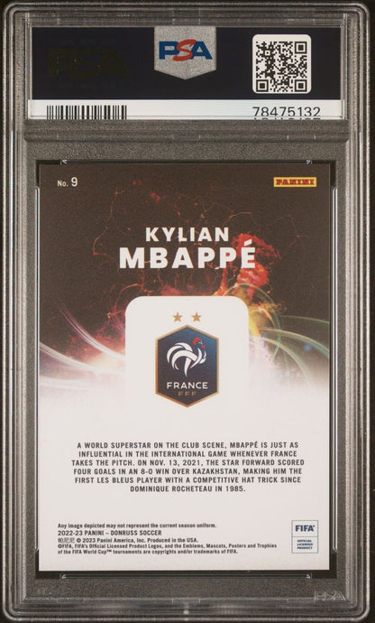 2022-23 Panini Donruss Fifa Night Moves Case Hit Kylian Mbappe PSA 8 SSP Frankreich
