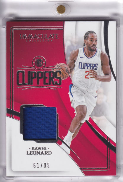2023-24 Panini Immaculate Material Jersey Game Worn Kawhi Leonard /99