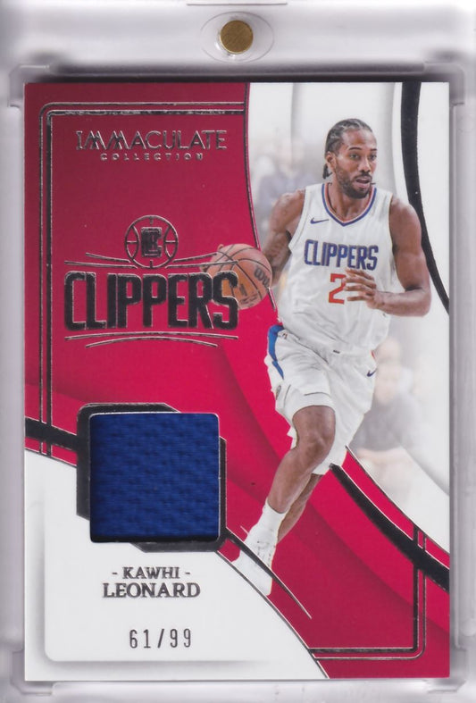 2023-24 Panini Immaculate Material Jersey Game Worn Kawhi Leonard /99