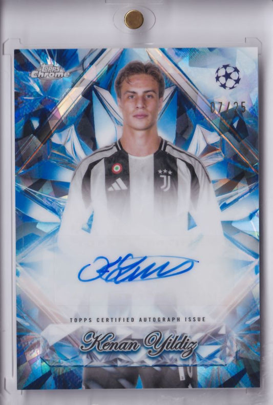 2024-25 Topps Chrome UCC Sapphire Selections Auto Autograph Kenan Yıldız /25