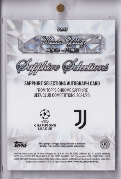 2024-25 Topps Chrome UCC Sapphire Selections Auto Autograph Kenan Yıldız /25