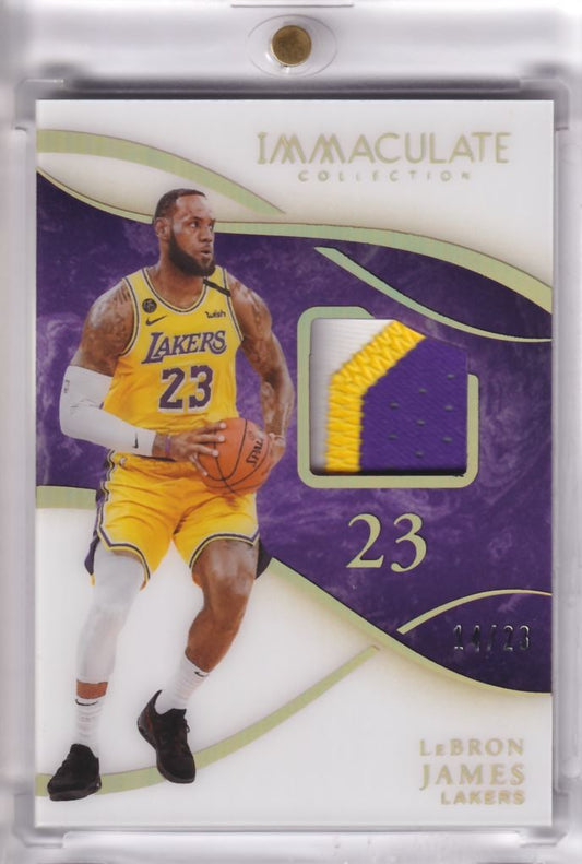 2019-20 NBA Panini Immaculate Premium Patch Game Worn LeBron James /23