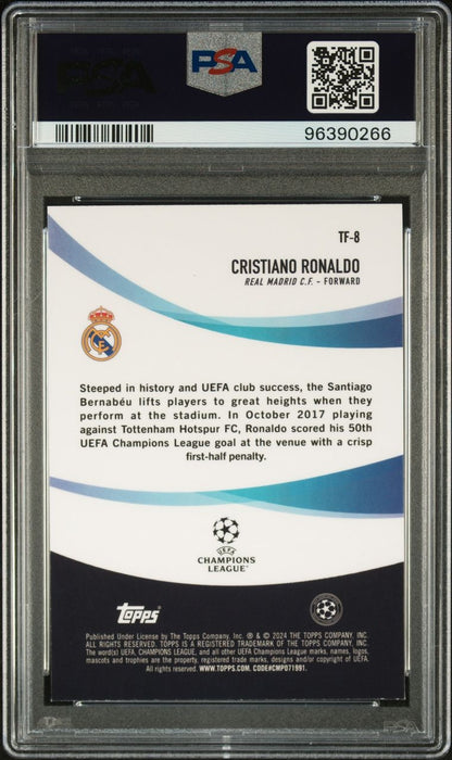 2023-24 Topps Chrome UCC Tifo Cristiano Ronaldo Real Madrid PSA 9