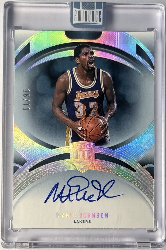 2024-25 Panini Eminence Magic Johnson Autograph Karte 6/10 LA Lakers.