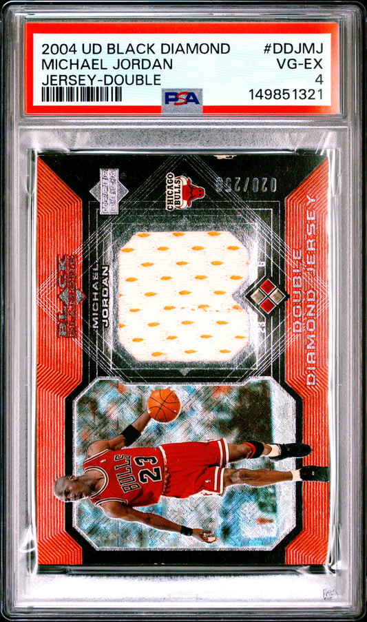 2004 Upper Deck Black Diamond Jersey Michael Jordan Karte 20/250 PSA 4 Chicago Bulls.