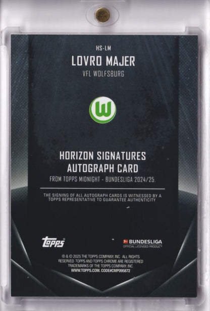 2024-25 TOPPS Midnight Bundesliga Lovro Majer Auto /99 VFL Wolfsburg