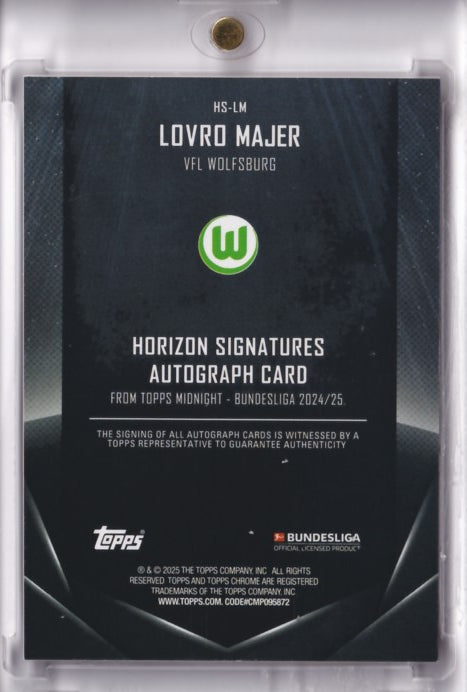 2024-25 TOPPS Midnight Bundesliga Lovro Majer Auto /99 VFL Wolfsburg