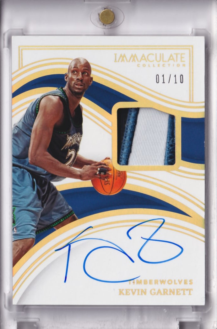 2022-23 Immaculate Collection Kevin Garnett Patch Auto 01/10 Minnesota Timberwolves