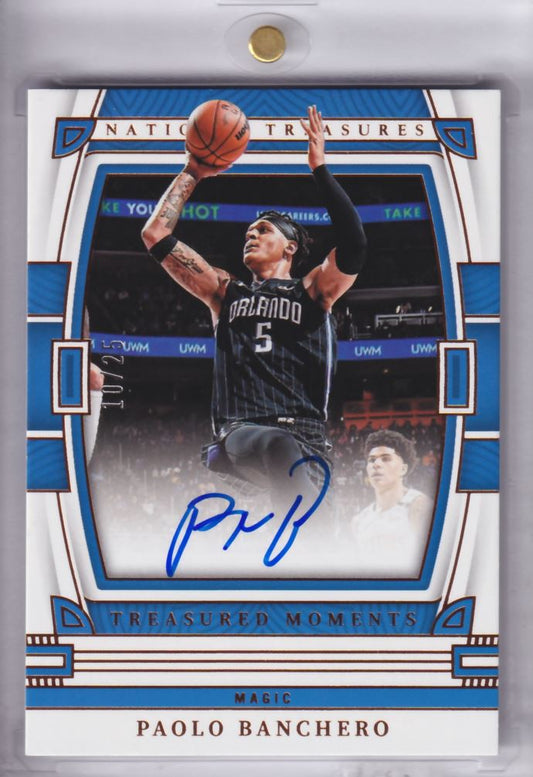 2022-23 NBA Panini National Treasures Treasured Moments on card Auto Autograph Paolo Banchero /25