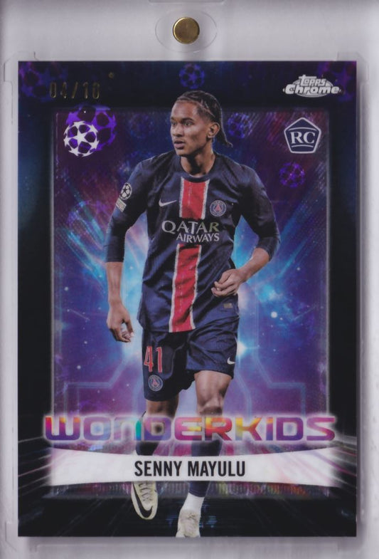 2024-25 Topps Chrome UCC Wonderkids PSG RC Rookie Senny Mayulu /10 Paris Saint-Germain
