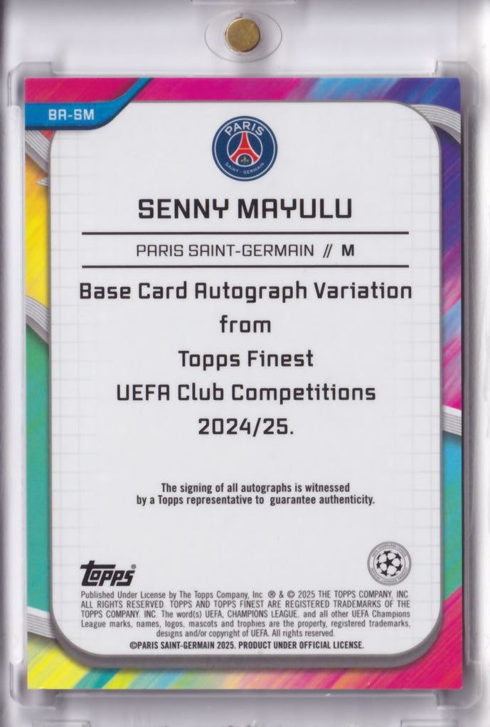 2024-25 Topps Finest UCC Orange Wave Rookie Auto Autograph Senny Mayulu /25