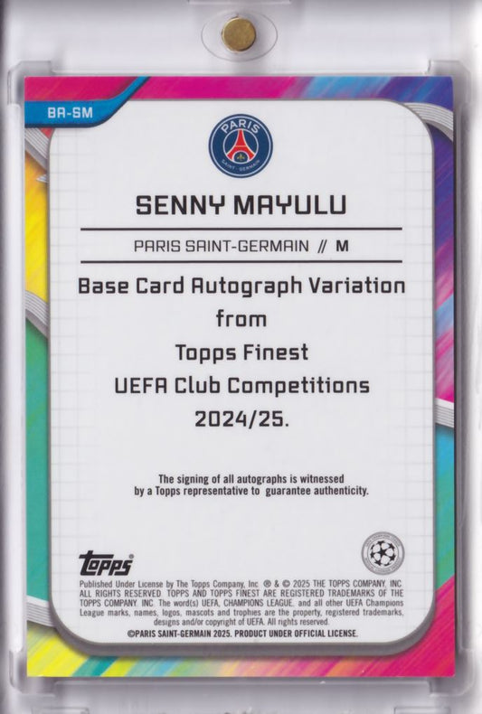 2024-25 Topps Finest UCC Orange Wave Rookie Auto Autograph Senny Mayulu /25